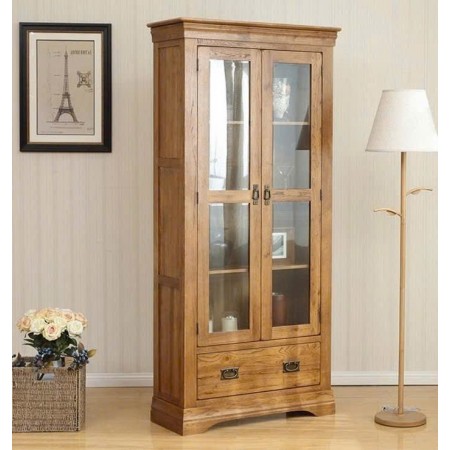French Oak - 90cm : Kệ 2 Cánh Kính Gỗ Sồi + 2 Ngăn Kéo French Oak - 90cm : Kệ 2 Cánh Kính Gỗ Sồi + 2 Ngăn Kéo